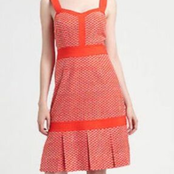 NWT $395 Tory Burch 'Berdine' Orange / White Printed Dress in size 2! - Picture 3 of 6